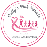 Patty's Pink Parade breast cancer charity fundraising logo